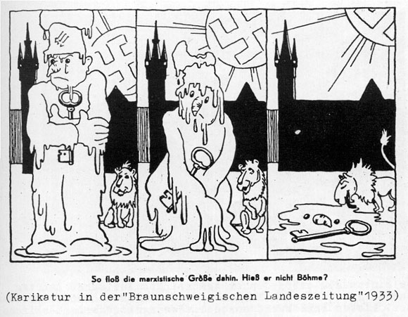 Q: Braunschweigische Landeszeitung, vermutl. März 1933. Aus: Bein, Im deutschen Land marschieren wir, 1982, S. 45.